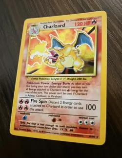 1999 Pokemon TCG Charizard Unlimited Base set Holo Card 4/102 - Image 5