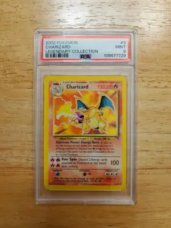 Pokemon PSA 9 MINT 2002 Charizard 3/110 Legendary Rare Card - Image 1