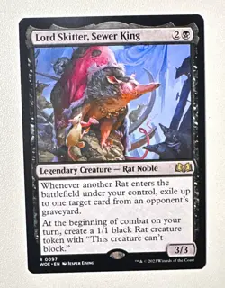 Magic The Gathering Lord Skitter, Sewer King WOE Regular Eng Rare Rat #0097 - Image 1