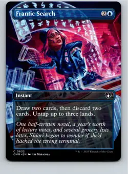 Magic the Gathering Frantic Search (Borderless) Commander Masters MTG Free Ship! - Image 1