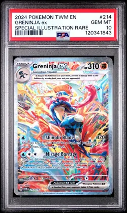 2024 Pokemon Twilight Masquerade SIR #214 Greninja EX PSA 10 Chaser/Mystery Pack - Image 1