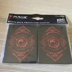 Ultra PRO Magic: The Gathering 100 Matte Deck Protector Sleeves Black Red - Image 1