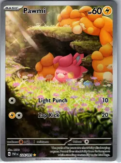 Pawmi 226/091 Illustration Rare Paldean Fates Pokemon Holo Near Mint - Image 1
