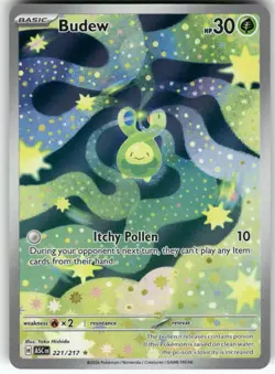 Budew 221/217 Illustration Rare Ascended Heroes Pokemon Holo Near Mint - Image 1