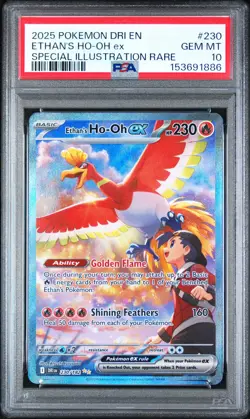 2025 POKEMON DRI EN-DESTINED RIVALS #230 ETHAN'S HO-OH EX PSA 10 - Image 1