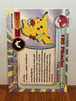 Vintage Topps Blue Label Pokemon #25 Pikachu - Image 2
