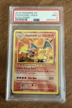 Pokemon XY Evolutions Charizard Holo 2016, PSA Mint 9, #11/108 - Image 1