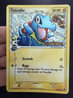 Pokemon TCG Totodile 67/101 Reverse Holo Common 2006 EX Dragon Frontiers - LP - Image 1