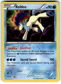 KELDEO XY191 Cosmos Holofoil Promo Mythical Collection Pokemon Card Near Mint - Image 1