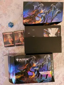 Final Fantasy MTG Gift Bundle Storage Box, Spin Down Dice Blue Crystal, Land Set - Image 1