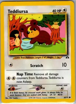 Teddiursa 65/75 Non Holo Neo Discovery - Pokemon Card - NM - Image 1