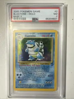 Pokemon PSA 7 Blastoise 002/130 Base Set 2 Holo - Image 1