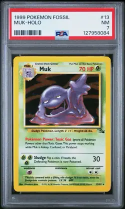 1999 Pokemon Fossil #13 MUK HOLO PSA 7 NM 13/62 FRESH SLAB!! - Image 1