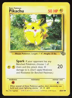Pikachu 60/64 1999 Common Jungle Pokemon Unlimited - Image 1