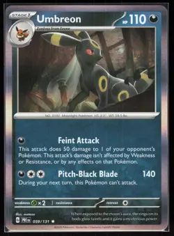 Umbreon 059/131 2025 Holo Rare Prismatic Evolutions Pokemon - Image 1