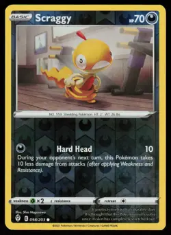 Scraggy 098/203 Common Evolving Skies Pokemon Reverse Holo Lightly Played - Image 1