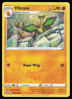 Vibrava 075/172 Uncommon Brilliant Stars Pokemon Lightly Played - Image 1