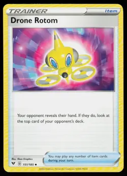 Drone Rotom 151/185 Uncommon Vivid Voltage Pokemon Lightly Played - Image 1
