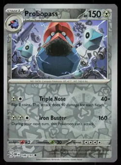 Probopass 146/197 Uncommon Obsidian Flames Pokemon Reverse Holo Near Mint - Image 1