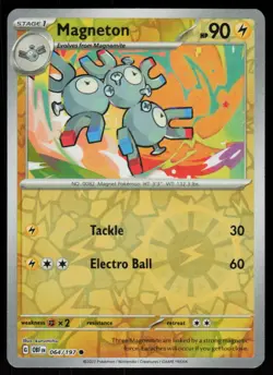 Magneton 064/197 Common Obsidian Flames Pokemon Reverse Holo Near Mint - Image 1