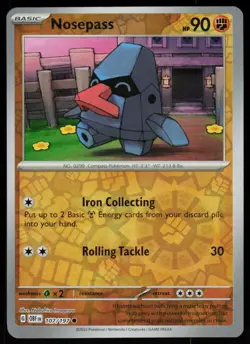Nosepass 107/197 Common Obsidian Flames Pokemon Reverse Holo Near Mint - Image 1
