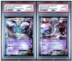 Sequential GEM MINT✨2015 Pokemon XY Blue Shock & Red Flash Mewtwo EX 1ED PSA 10 - Image 1