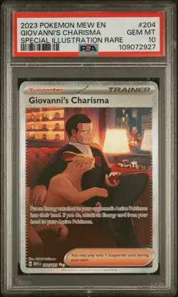 2023 POKEMON MEW EN-151 SPECIAL ILLUSTRATION RARE GIOVANNI'S CHARISMA PSA 10 - Image 1