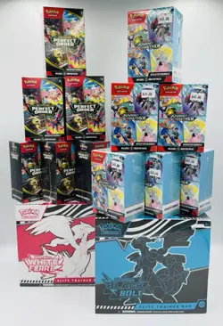 Pokemon TCG SEALED Bundle Lot- Black Bolt ETB + White Flare ETB + Booster Packs - Image 1