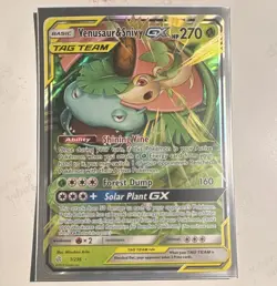 Venusaur & Snivy GX 1/236 SM: Cosmic Eclipse Ultra Rare Holo Eng 2019 270 HP - Image 1