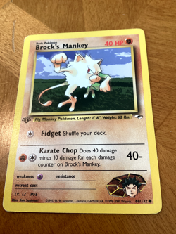 2000 Pokemon Gym Heroes 1st Edition Brock's Mankey #68/132 - Image 1
