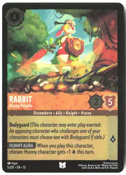 Disney Lorcana TCG Rabbit - Hunny Paladin 5/207 Uncommon Foil Attack Of The Vine - Image 1