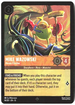 Disney Lorcana TCG Mike Wazowski - Heroic Climber 18/207 Super Rare Foil Attack - Image 1