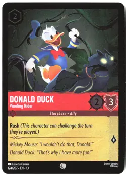 Disney Lorcana TCG Donald Duck - Vineling Rider 124/207 Common Foil Attack Of Th - Image 1