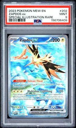 2023 POKEMON MEW EN-151 SPECIAL ILLUSTRATION RARE #202 ZAPDOS EX PSA 9 - Image 1