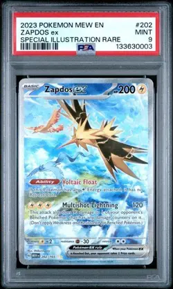 2023 POKEMON MEW EN-151 SPECIAL ILLUSTRATION RARE #202 ZAPDOS EX PSA 9 - Image 1