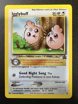 Pokemon TCG Igglybuff Wizards WOTC Black Star Promos 36 Regular Promo NM - Image 1