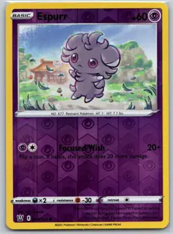Espurr 060/163 Common Battle Styles Pokemon Reverse Holo Near Mint - Image 1