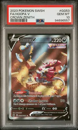 2023 POKEMON SWORD & SHIELD CROWN ZENITH #GG53 FULL ART/HOOPA V PSA 10 - Image 1