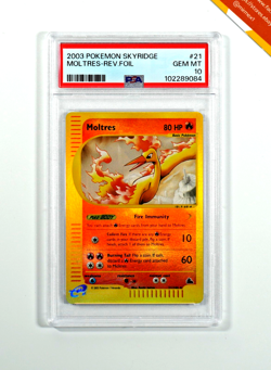 Pokemon PSA 10 Moltres #21 Reverse Foil Skyridge 2003 English - Image 1