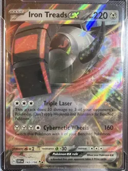 143/198 Iron Treads ex Holo Double Rare Pokemon Scarlet and Violet PCG MINT 9! - Image 2