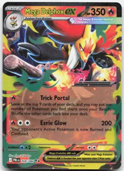 Mega Delphox ex 008/084 Double Rare Pitch Black Pokemon Holo Near Mint - Image 1