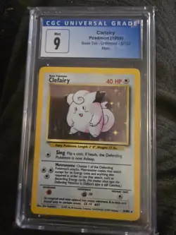 CGC 9 Clefairy 5/102 1999 Base Set Holo Rare Pokemon Card - Image 1