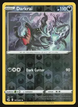 SWSH08: Fusion Strike Darkrai #167/264 Reverse Holo Pokemon Card - Image 1