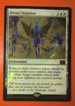 MTG: MARVEL SUPER HEROES, DIVINE VISITATION, MYTHIC, 0131, SURGE FOIL, MSC,NM - Image 1