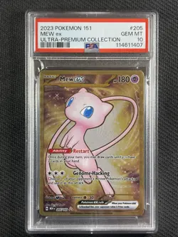 Pokemon Cards PSA 10 Gem MT Mew Ex 151 UPC Promo Metal 2023 S&V #205 - Image 1