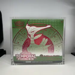 Pokemon Center Temporal Forces Iron Leaves Elite Trainer Box ETB in Acrylic Case - Image 1