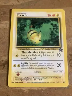 PIKACHU 27 WOTC BLACK STAR PROMO POKEMON TCG HP - Image 1
