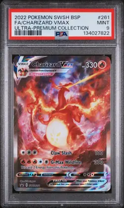 2022 POKEMON SWSH BLACK STAR PROMO #261 FULL ART/CHARIZARD VMAX PSA 9 - Image 1