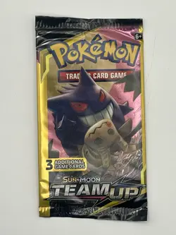 Pokemon Sun & Moon Team Up Gengar Mimikyu Artwork 3 Card Booster Pack New Sealed - Image 1