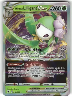 Hisuian Lilligant VSTAR 018/189 Holo VSTAR Rare Astral Radiance Pokemon NM - Image 1